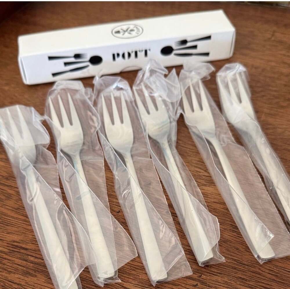 C. Hugo Pott Kuchengabel K 2725 Cake Fork Set of 6 Stainless Steel